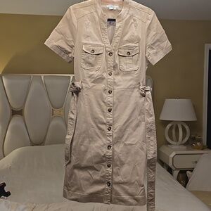 Boden Tan Cotton Short Sleeve Dress